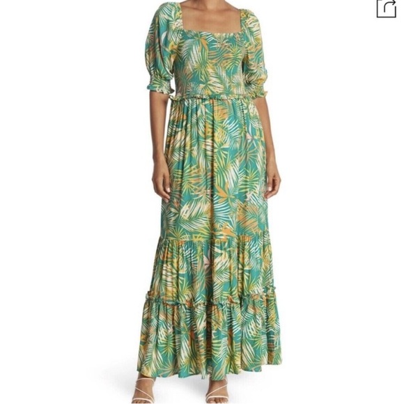Betsey Johnson Dresses & Skirts - Betsey Johnson Tropical Smocked Maxi Dress, Medium